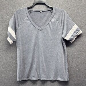 Gray V-Neck Women's Top Size XL